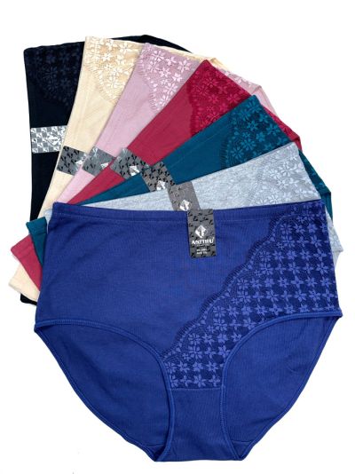 Трусики в рубчик з мереживом збоку (3055)