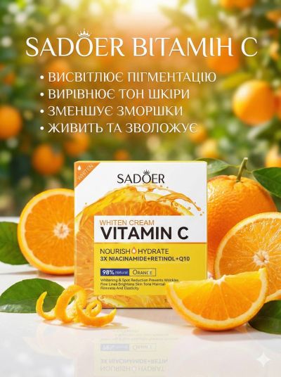 Крем SADOER для сяйва шкіри з вітаміном С, 50 g (2396)