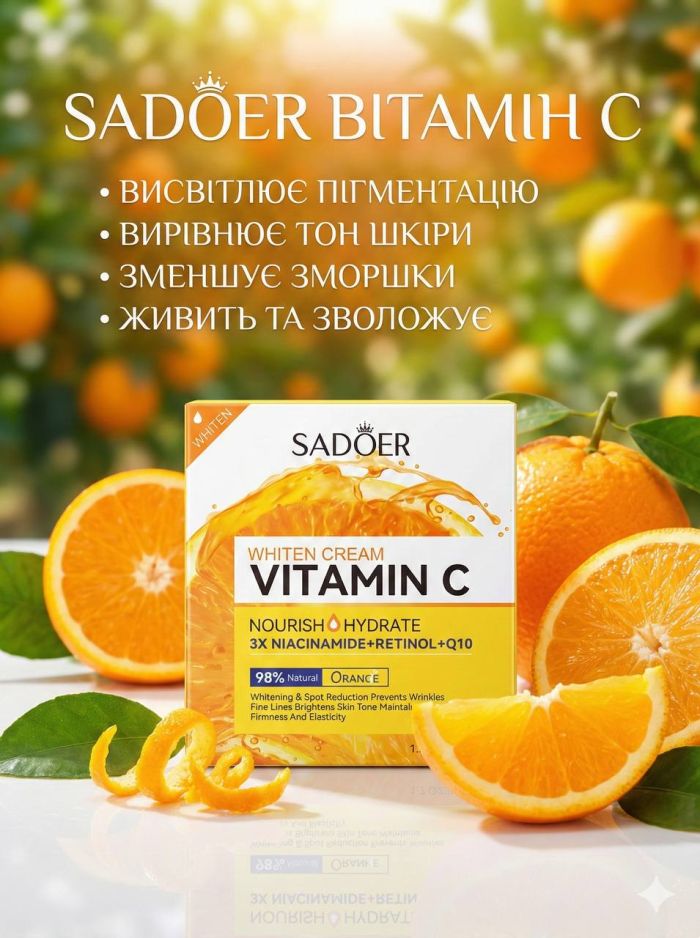 Крем SADOER для сяйва шкіри з вітаміном С, 50 g
